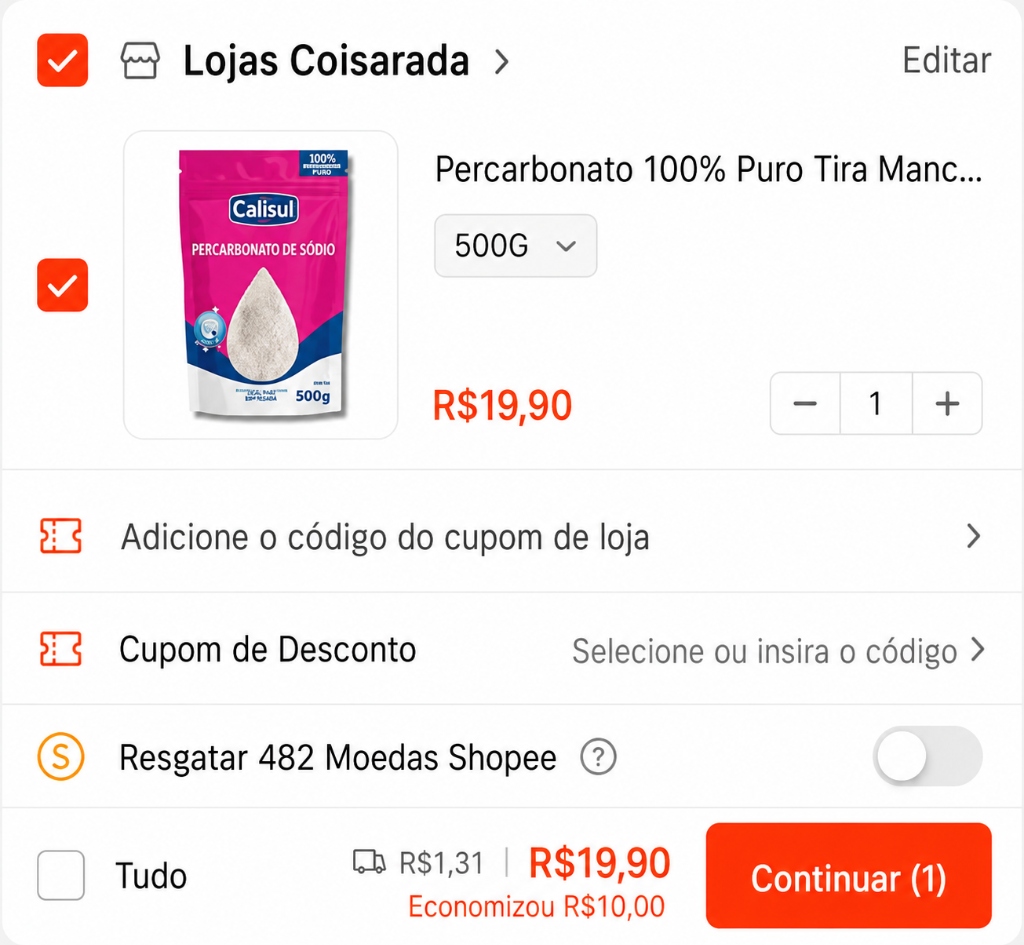 Promoção de Percarbonato de Sódio 100% Puro Tira Manchas
